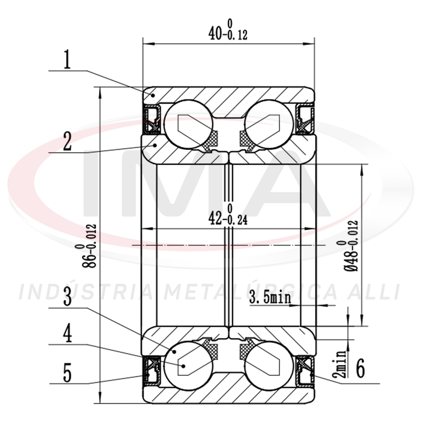 Front and Rear Wheel Bearing with Dual ABS