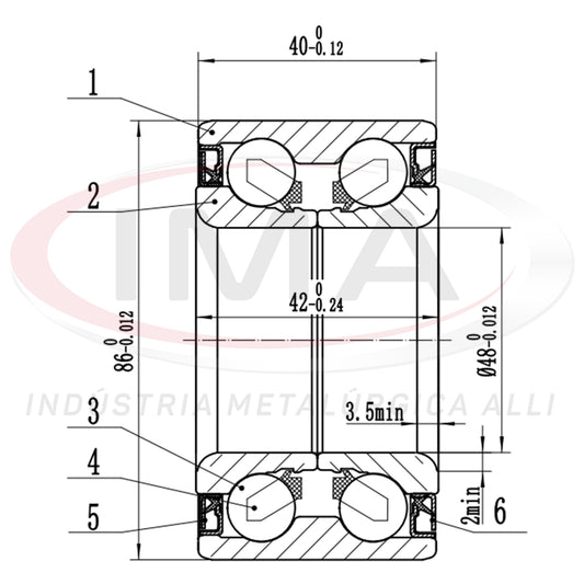 Front and Rear Wheel Bearing with Dual ABS