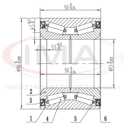 Front and Rear Wheel Bearing with ABS, Double Roller Bearing