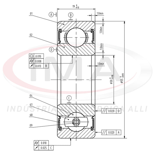 Half-shaft bearing (central shaft) BALLS