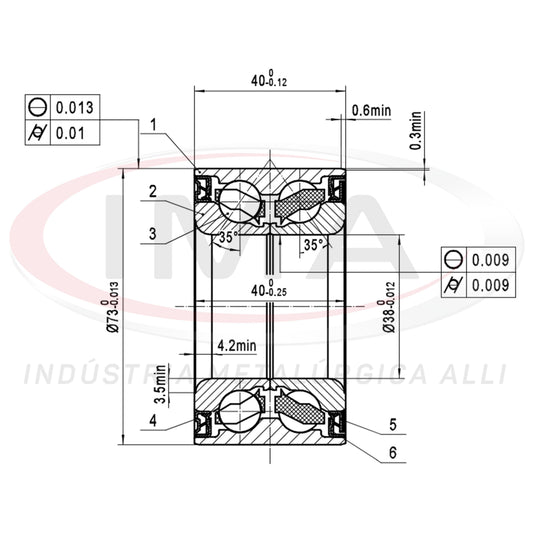 Front and Rear Wheel Bearing with Dual ABS